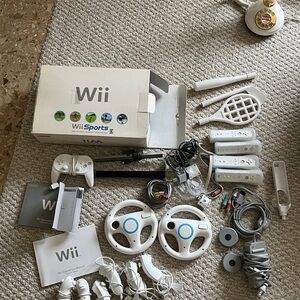 Nintendo Wii Console Set with White Accessories